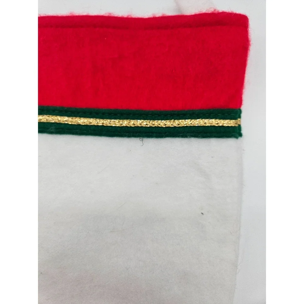 Vintage Santas Best Babys First Christmas Stocking White Felt Sleeping Baby 1980